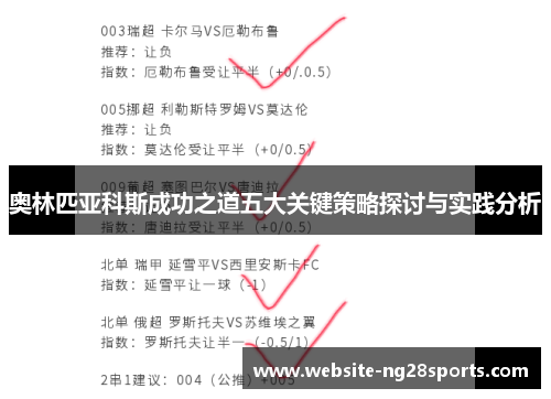 奥林匹亚科斯成功之道五大关键策略探讨与实践分析 奥林匹亚科斯成功之道五大关键策略探讨与实践分析